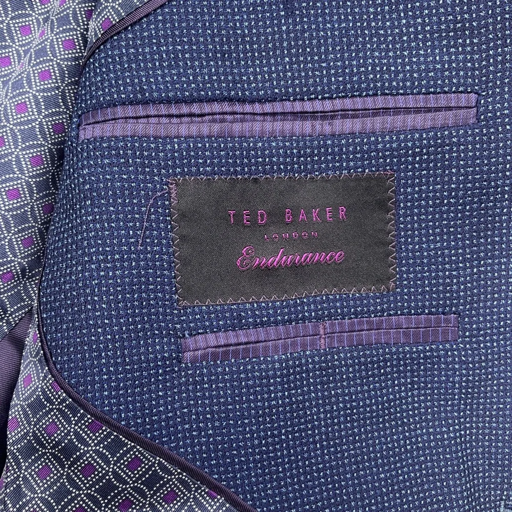 Ted Baker Blazer Mens 40R Blue Jay Endurance Wool Sport Jacket